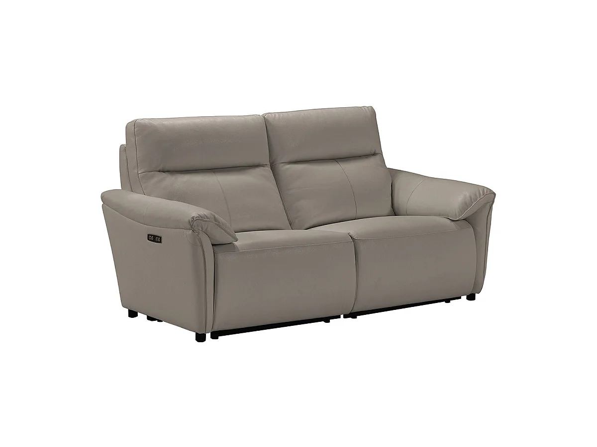 Canapé 3 places électrique relax zéro gravity cuir gris éléphant - BALCO