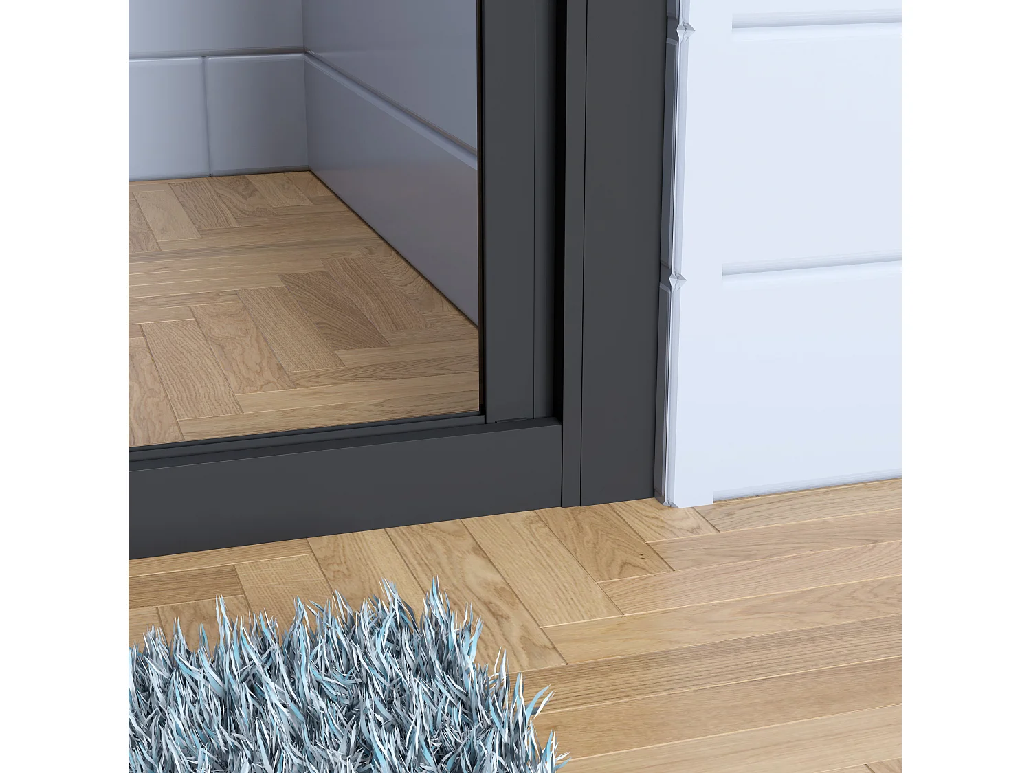 Aica industriële stijl vouwdeur douchedeur 80x195cm incl. Ultraplatte zwart douchebak 70x80cm incl. lage sifon-5mm nano gehard glas-mat zwart aluminium frame
