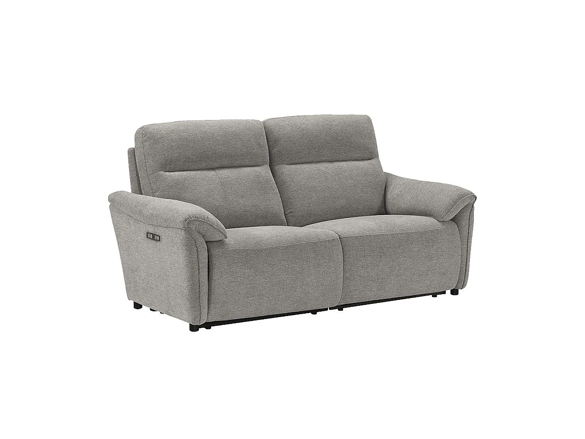 Canapé 3 places électrique relax zéro gravity tissu gris chiné - BALCO