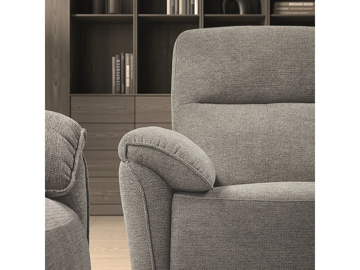 Canapé 3 places électrique relax zéro gravity tissu gris chiné - BALCO