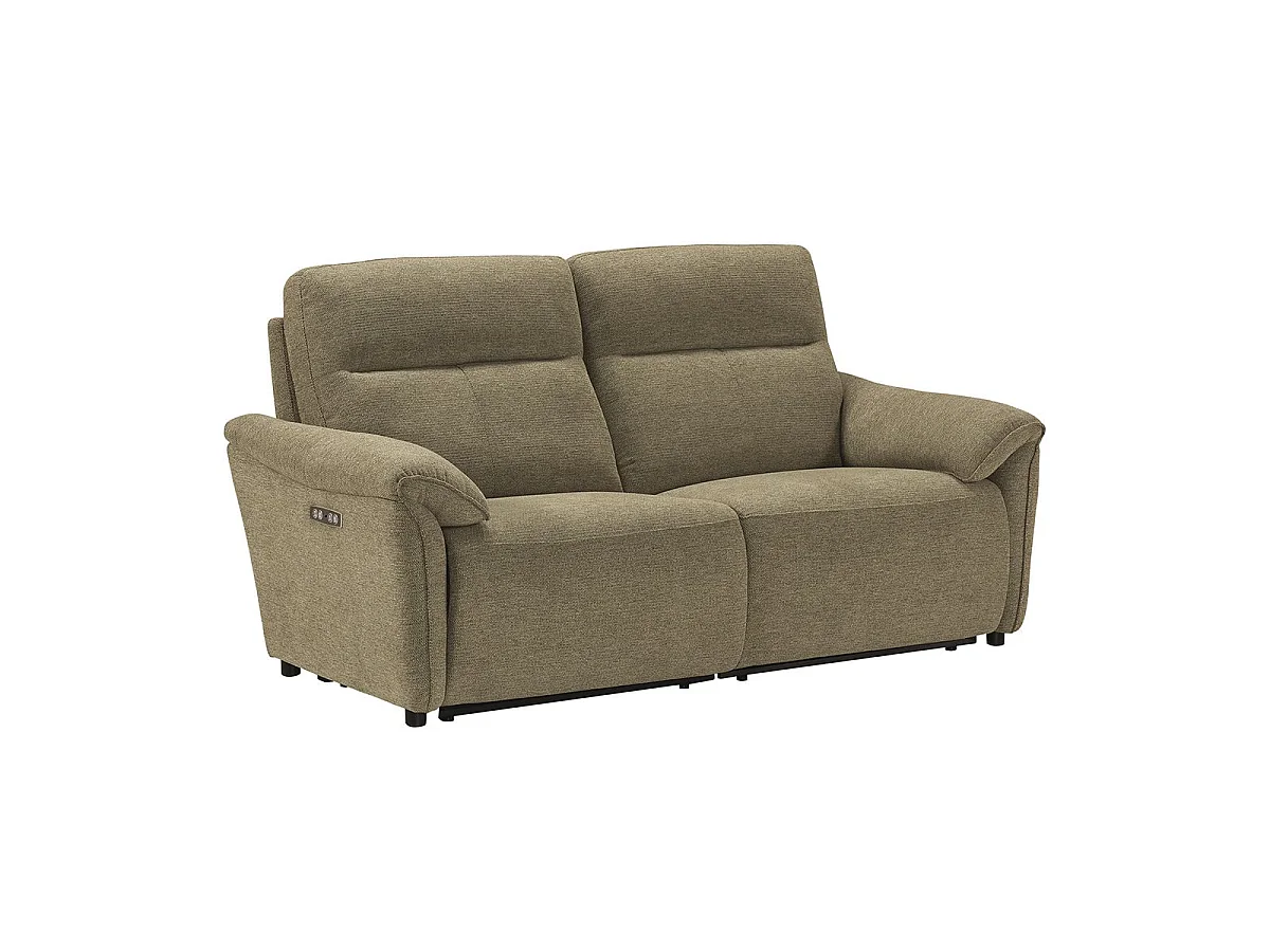 Canapé 3 places électrique relax zéro gravity tissu vert chiné - BALCO