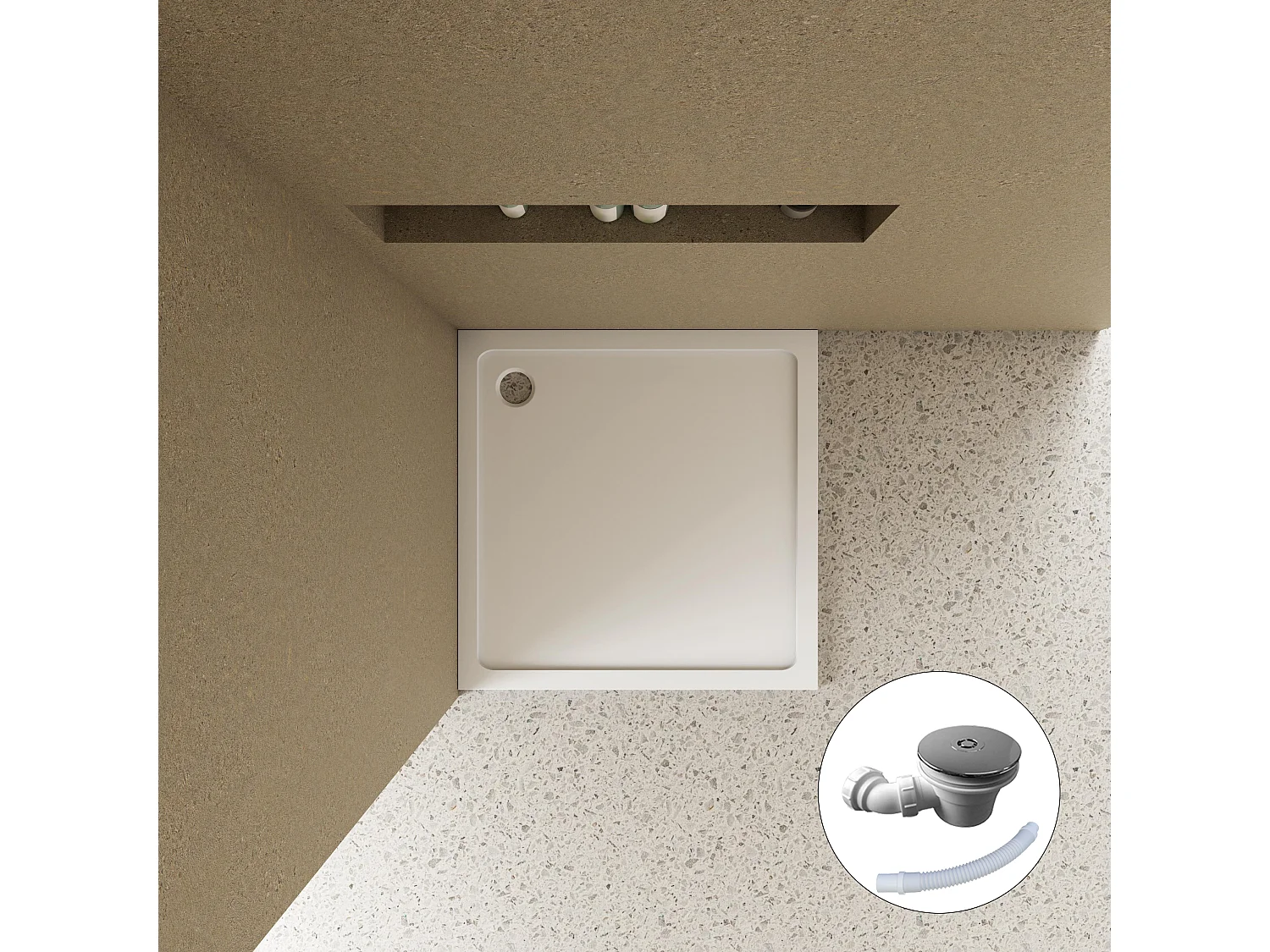 Aica industriële stijl dubbele draaideuren 70x195cm incl. Ultraplatte douchebak 70x70cm incl. sifon-6mm nano gehard veiligheidsglas-mat zwarte aluminium Profiel