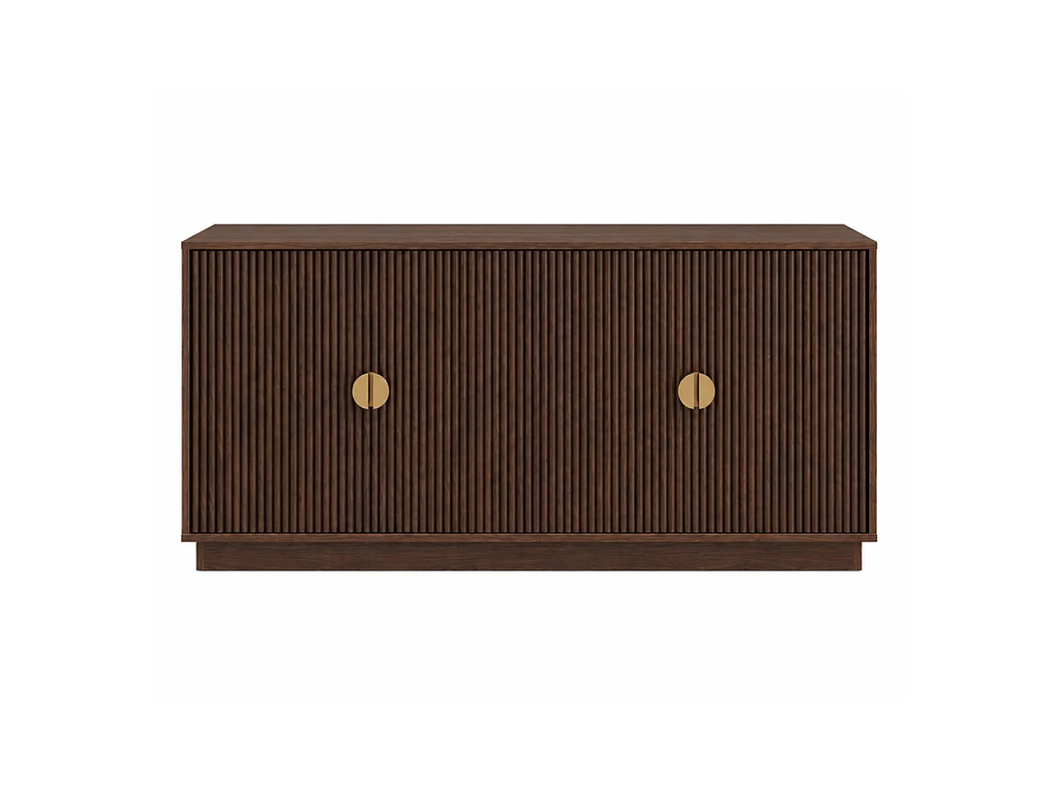 TEGAL Buffet 4-Deurs Golvend Walnoot Effect 160 cm - Elegant, Ruim, Eigentijds Ontwerp