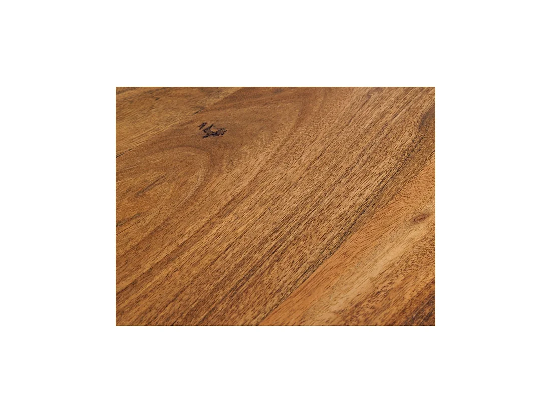 Buffet ARKAYA 135 cm en bois massif d'acacia verni – 3 portes, 2 tiroirs et pieds acier