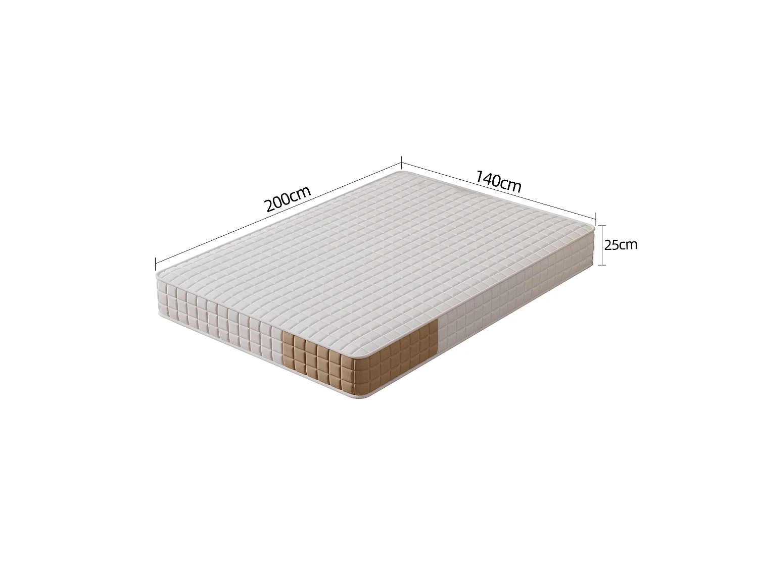Matelas 140×200 cm à ressorts ensachés,soutien orthopédique de la colonne vertébrale à 7 zones, 25 cm, structure 6 couches, pour adultes