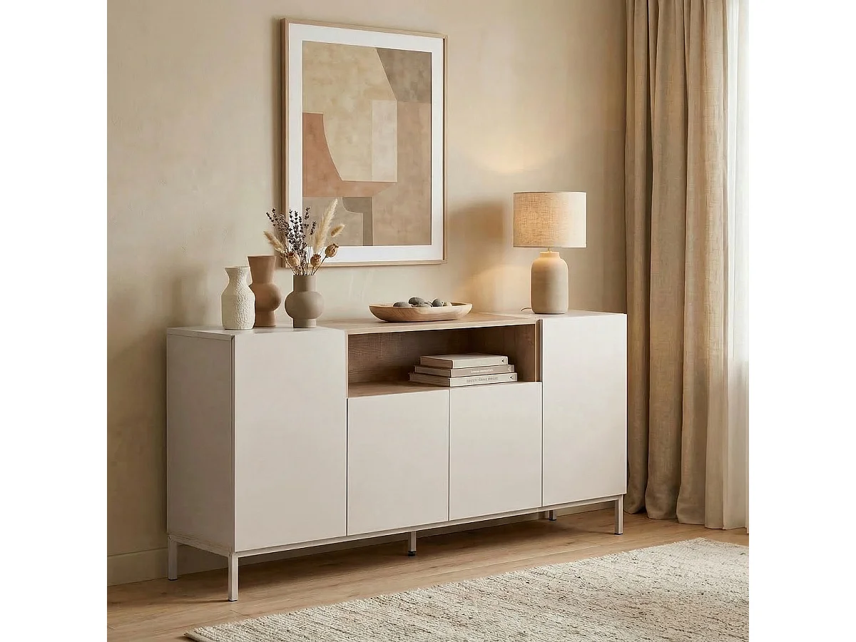 Sideboard mit 4 Türen und 1 Nische B160 cm - CALVO