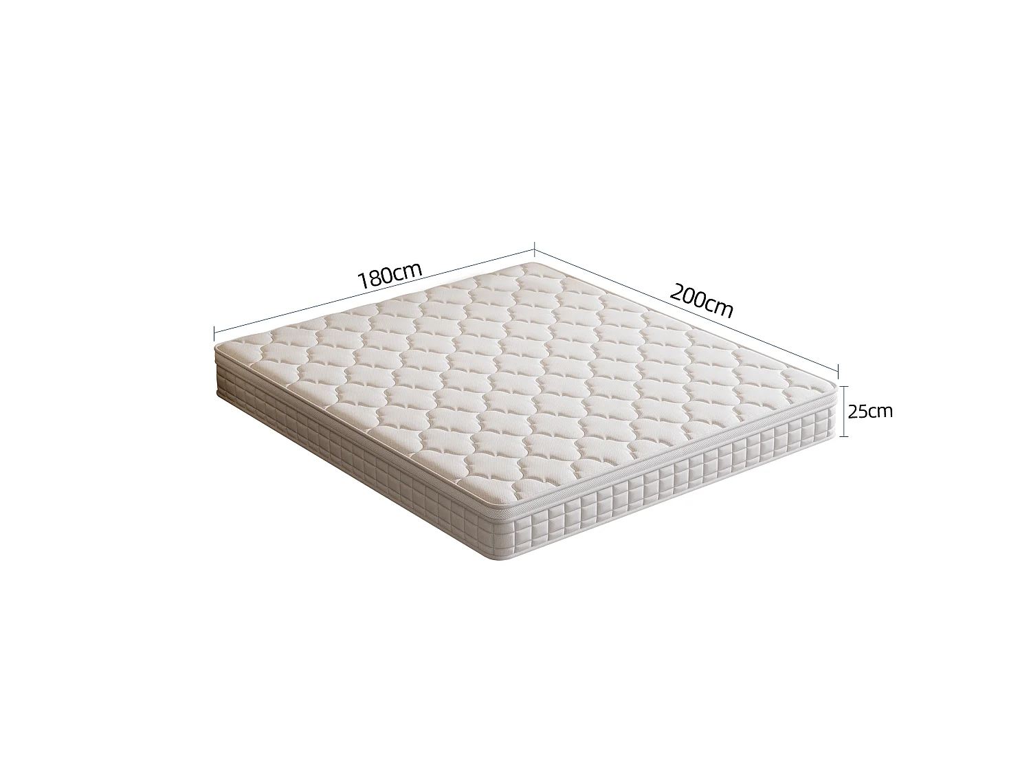 Matelas 180×200 cm à ressorts ensachés,soutien orthopédique de la colonne vertébrale à 7 zones, 25 cm, structure 6 couches, pour adultes