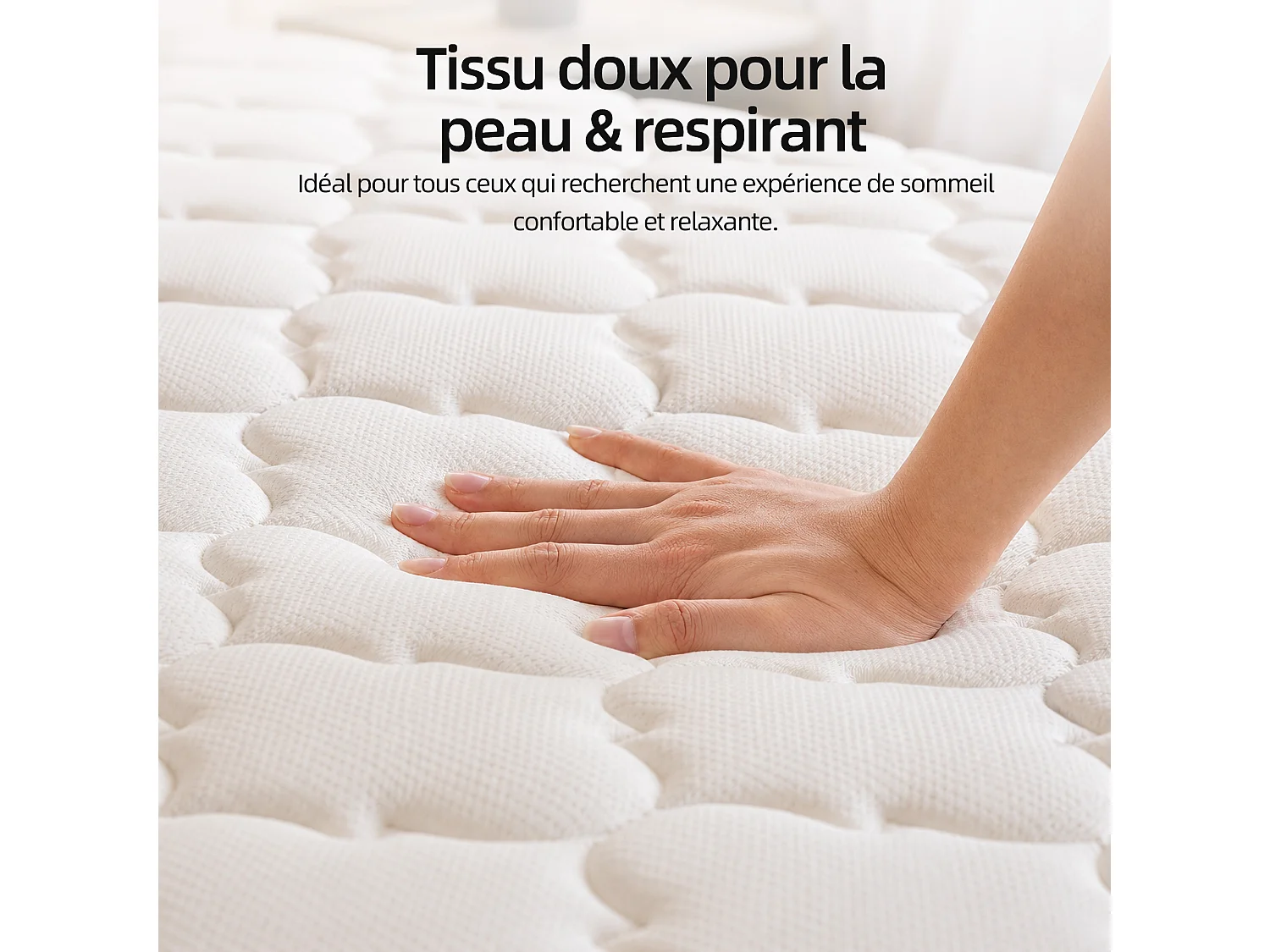 Matelas 180×200 cm à ressorts ensachés,soutien orthopédique de la colonne vertébrale à 7 zones, 25 cm, structure 6 couches, pour adultes