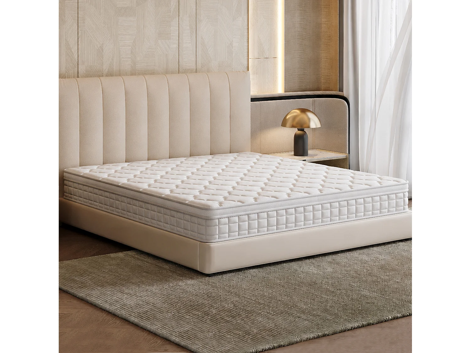 Matelas 180×200 cm à ressorts ensachés,soutien orthopédique de la colonne vertébrale à 7 zones, 25 cm, structure 6 couches, pour adultes
