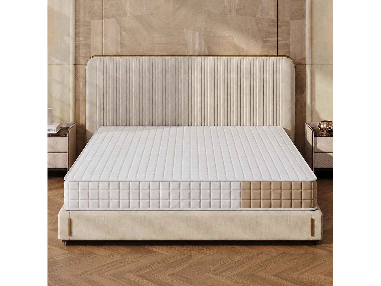 Matelas 180×200 cm à ressorts ensachés,soutien orthopédique de la colonne vertébrale à 7 zones, 25 cm, structure 6 couches, pour adultes