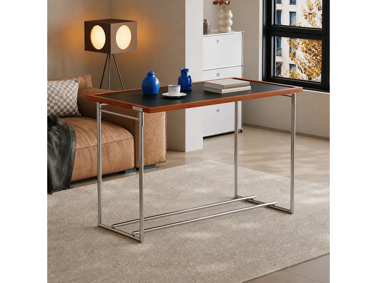 Table basse pivotante à 90°, table de salon rabattable 2-en-1 de 127 cm