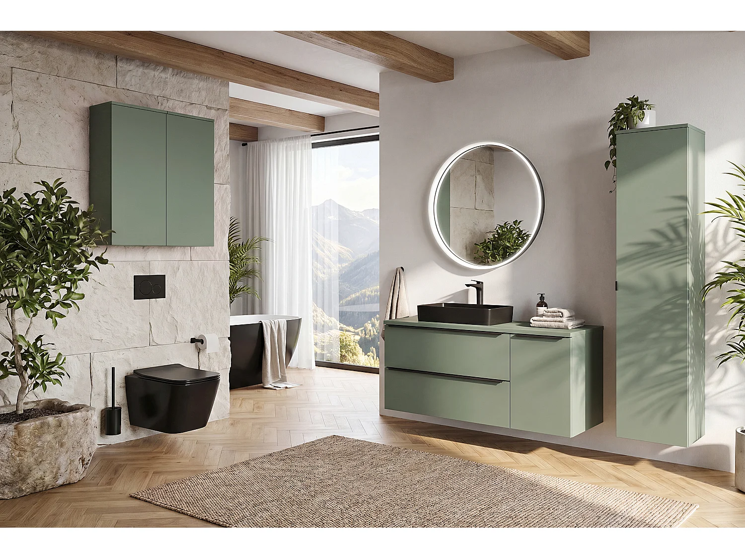 Plan de toilette Sombra Green 80 cm - Reed Green