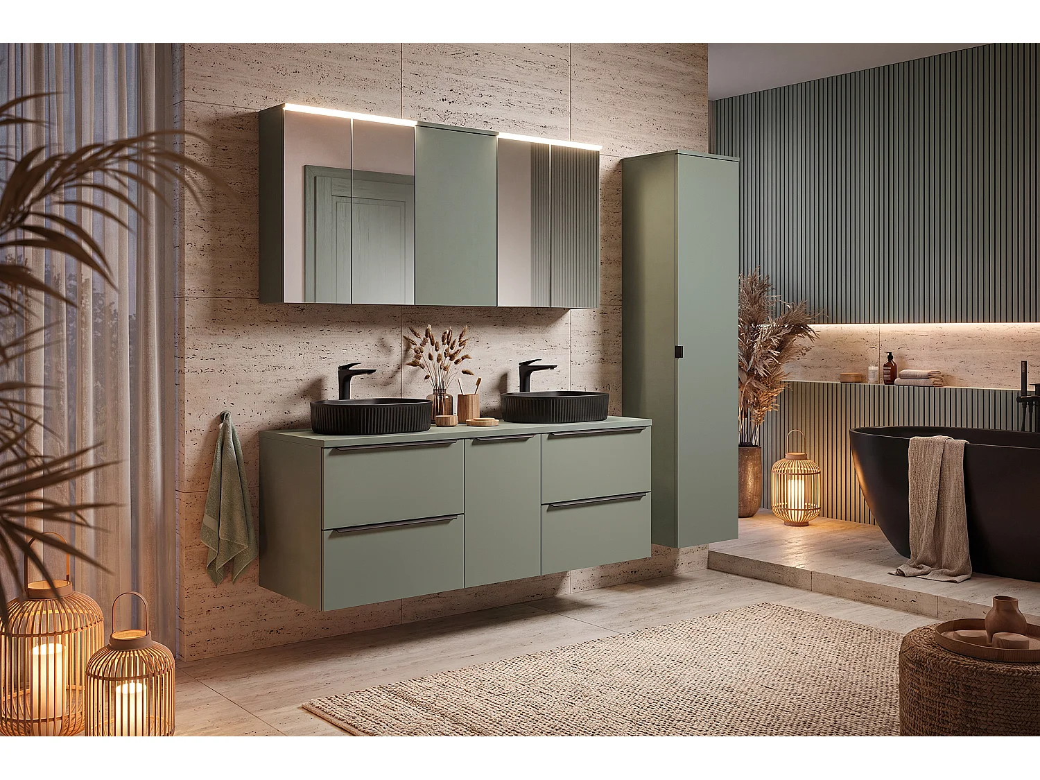 Plan de toilette Sombra Green 100 cm - Reed Green