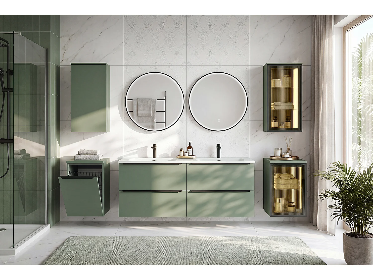 Plan de toilette Sombra Green 100 cm - Reed Green