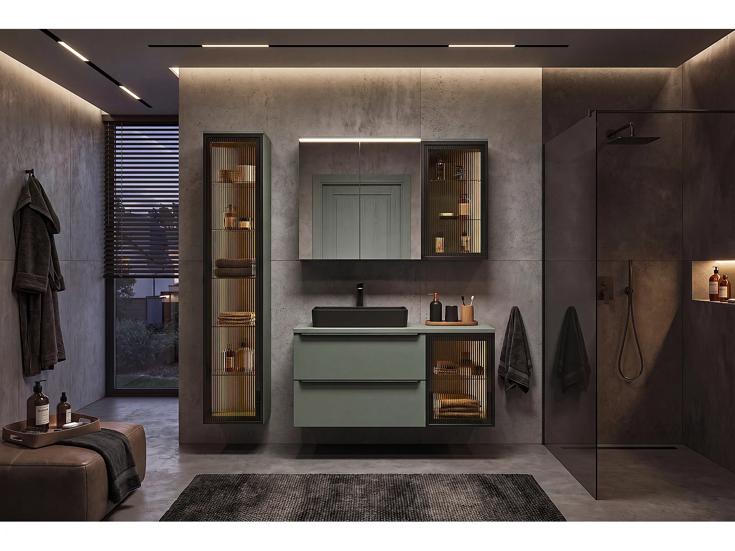 Plan de toilette Sombra Green 100 cm - Reed Green