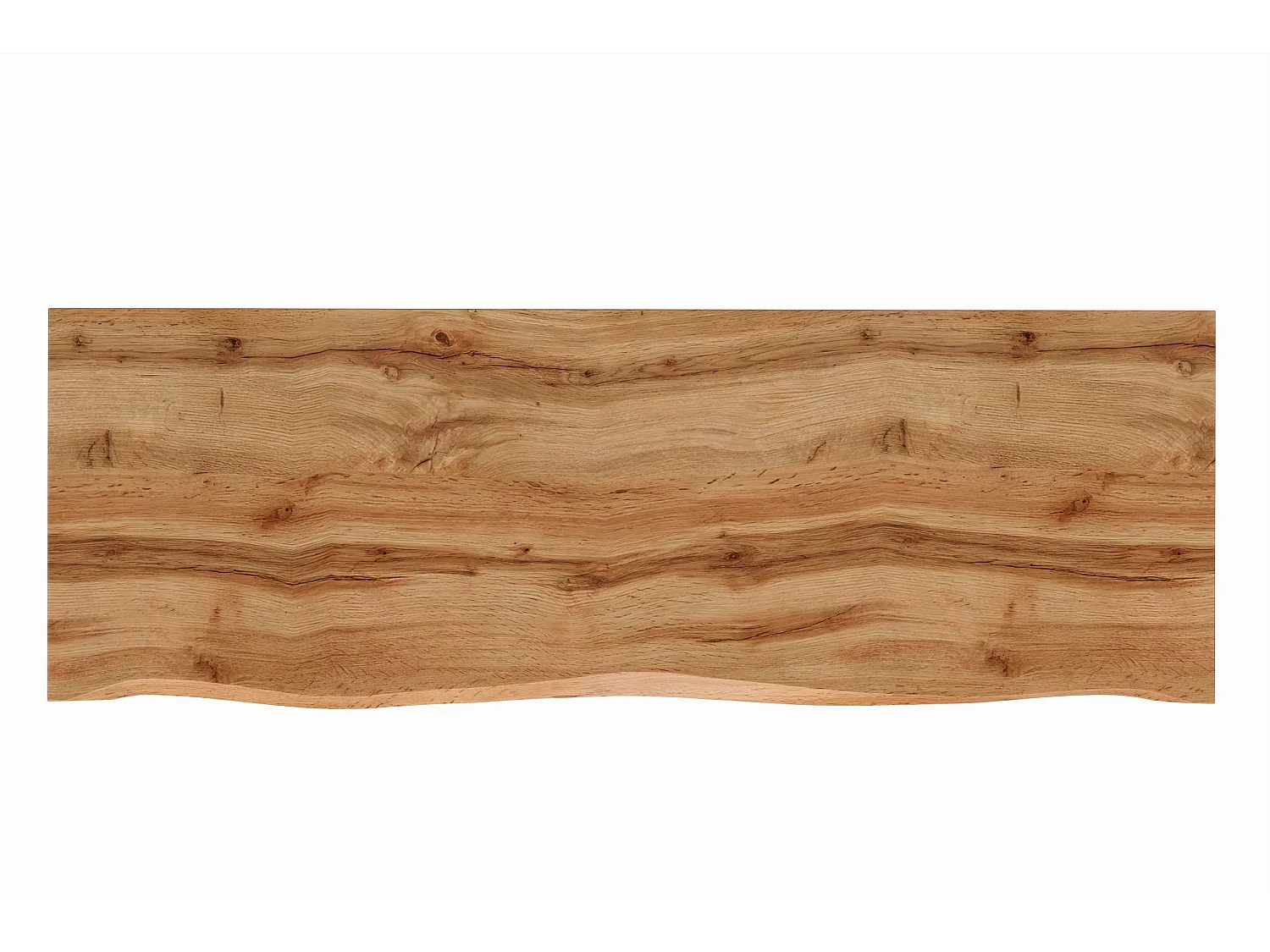 Plan de toilette 140 cm NATURE Chêne Wotan avec bord ondulé
