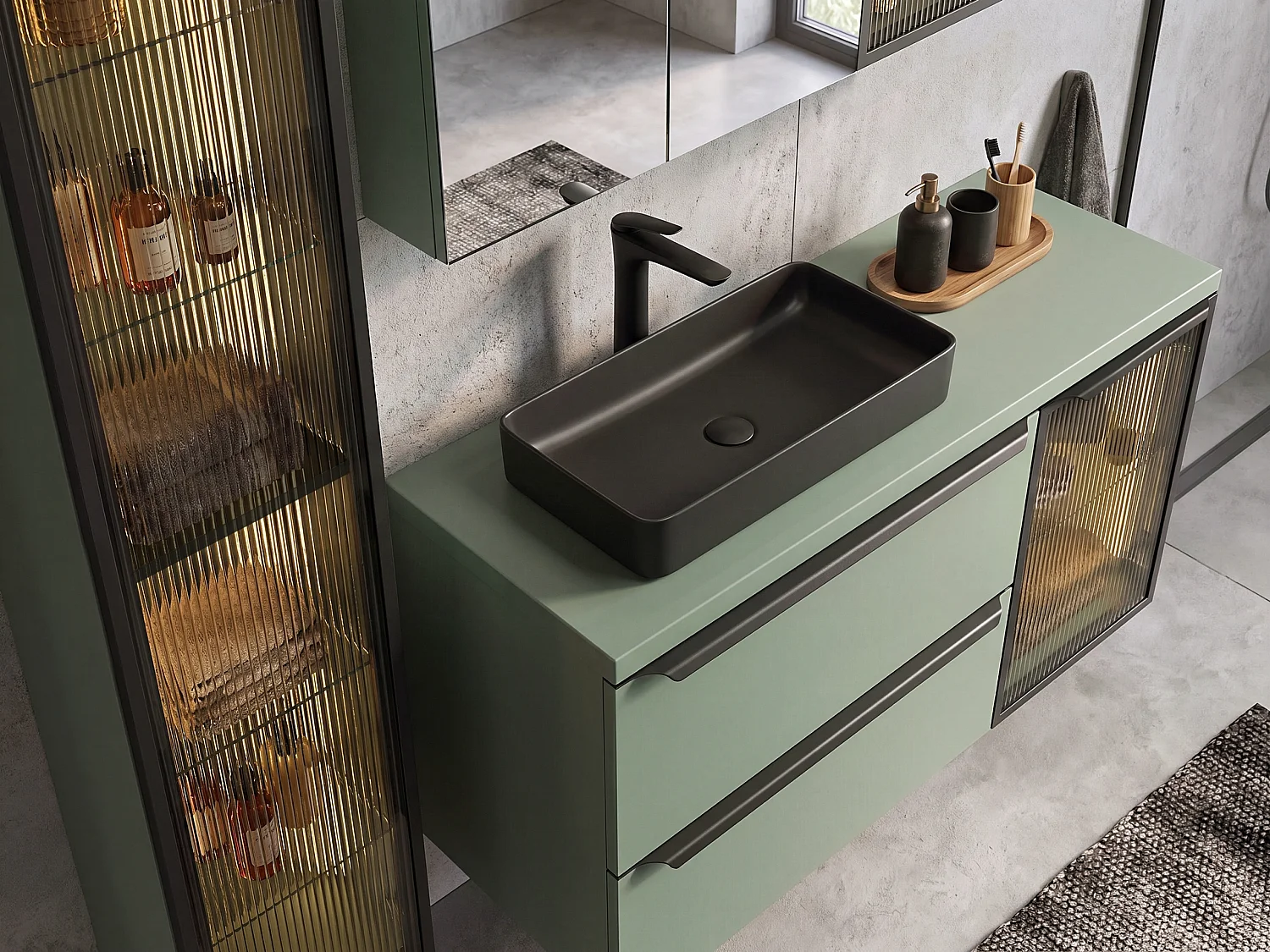 Plan de toilette Sombra Green 120 cm - Reed Green