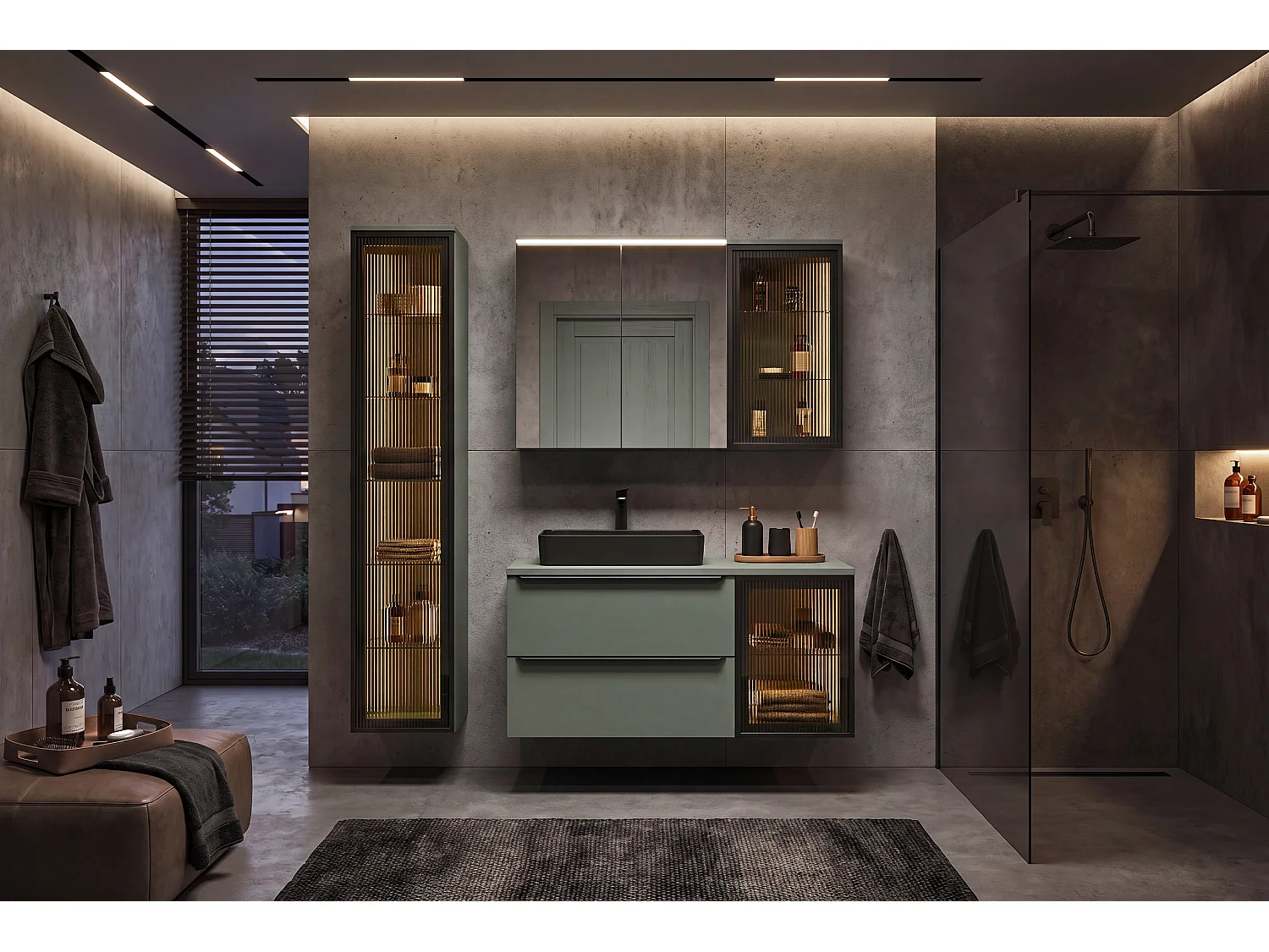 Plan de toilette Sombra Green 120 cm - Reed Green