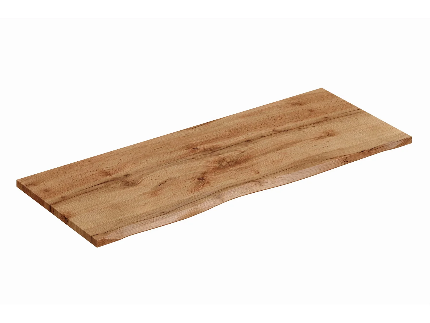FR ensemble salle de bain Adel Black 120 cm avec plan de toilette chêne Wotan et 2 vasques à poser Smile