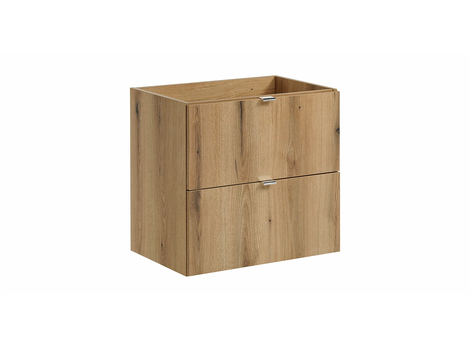 conjunto de muebles Nova Oak 60 cm con encimera Nova Black y lavabo sobre encimera Wiki
