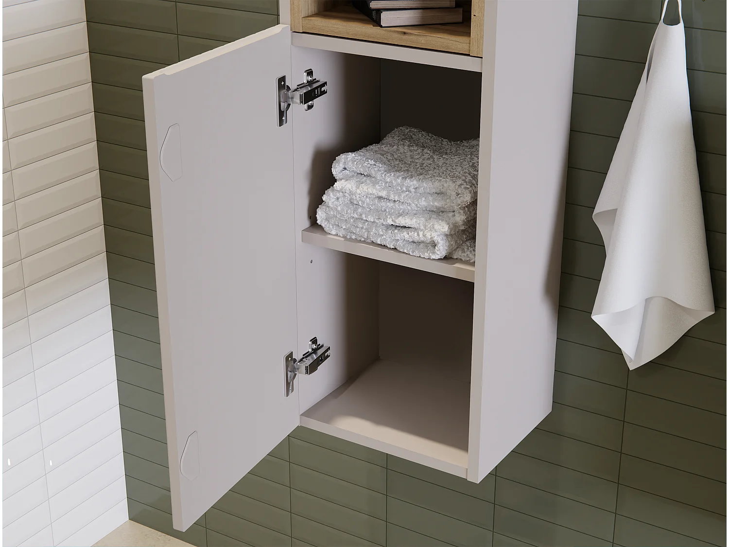 Conjunto de muebles Nova Cashmere 80 cm con mueble bajo lavabo, lavabo sobre encimera SKY y mueble alto