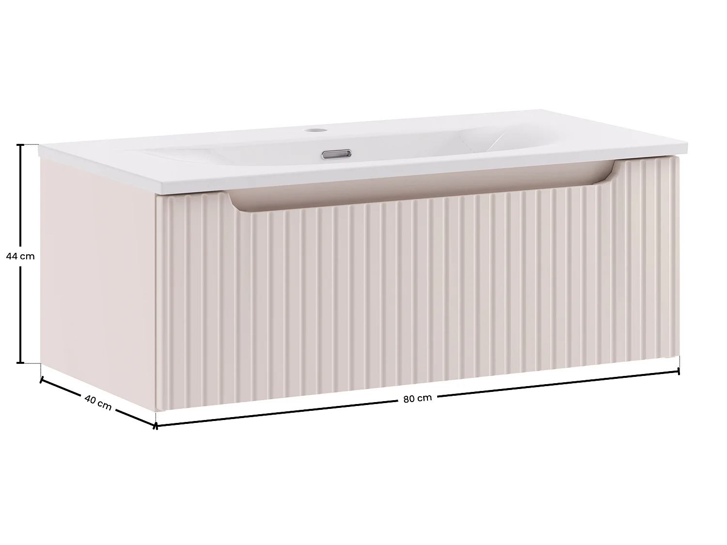 Conjunto de muebles Nova Cashmere 80 cm con mueble bajo lavabo y lavabo sobre encimera