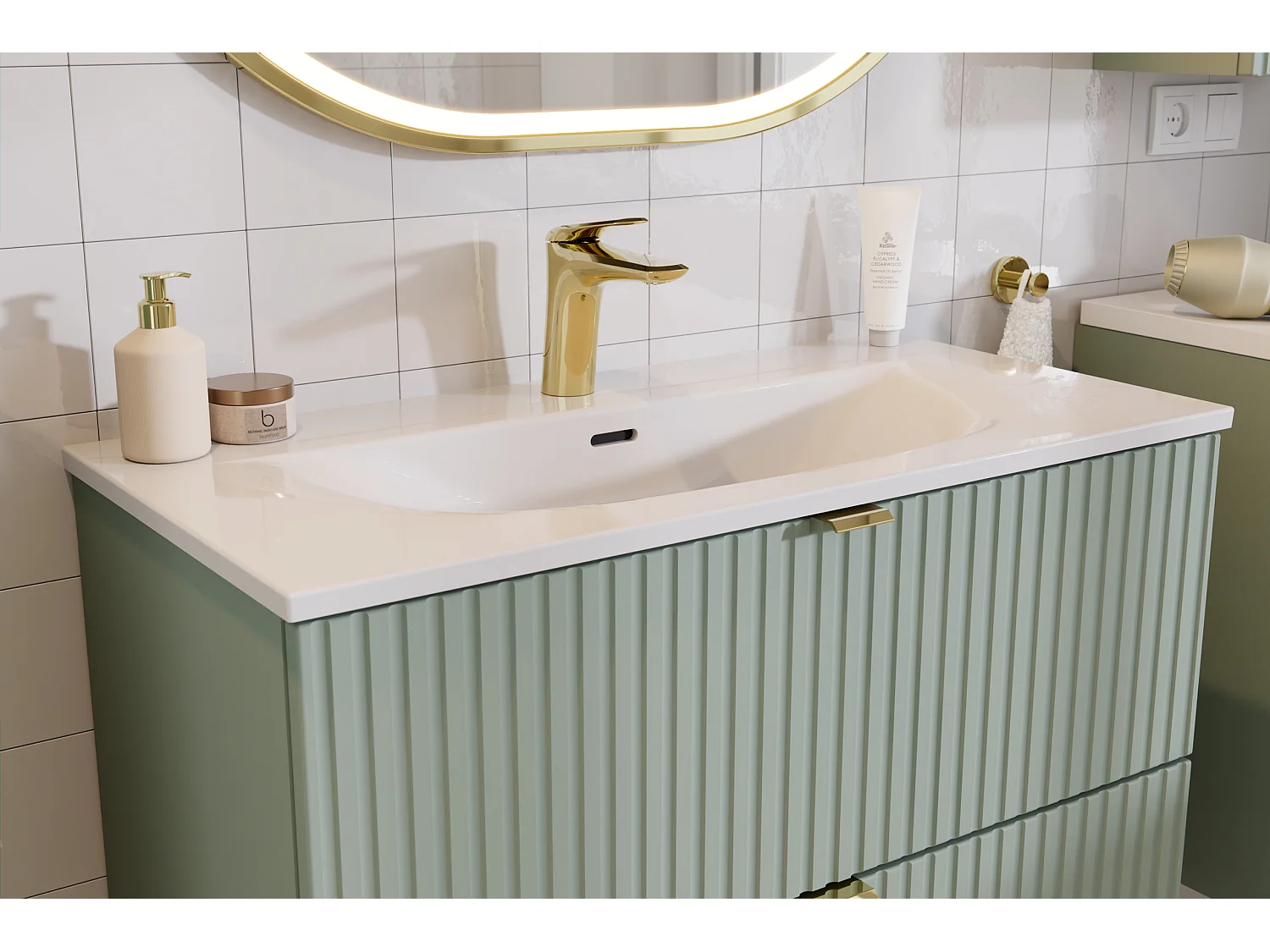 Conjunto de muebles Nova Cashmere 80 cm con mueble bajo lavabo y lavabo sobre encimera