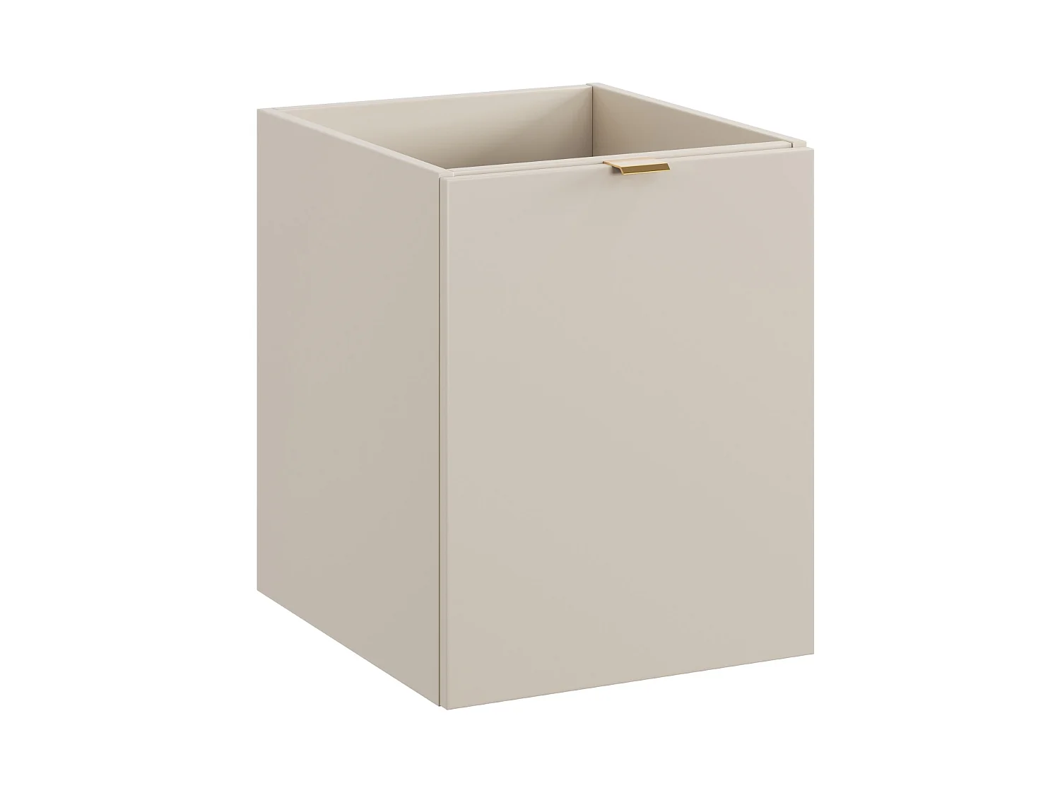 Conjunto de muebles Dalia Cashmere 120 cm con encimera, lavabo sobre encimera Lena y mueble con cesto para la ropa