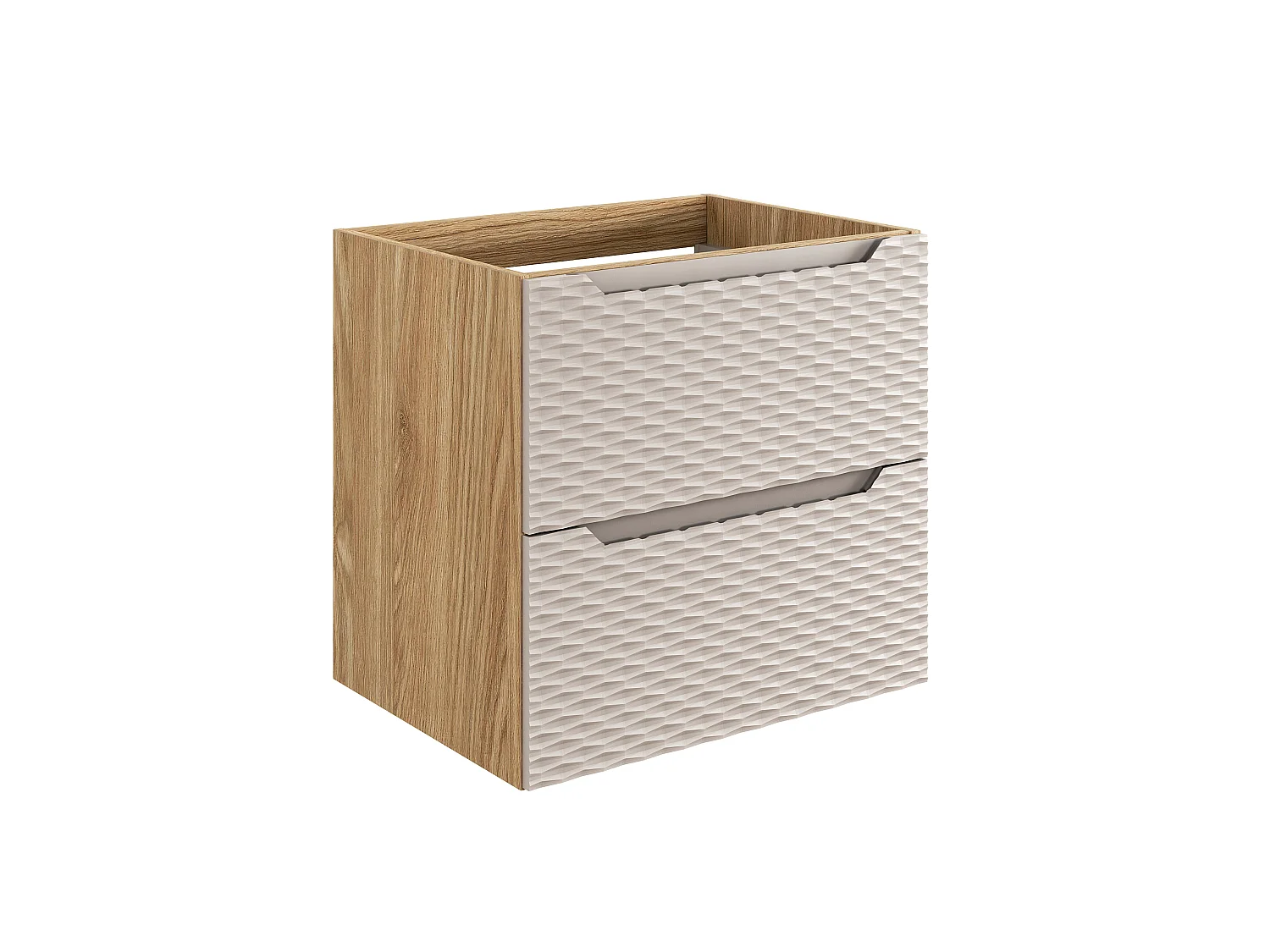 Ensemble de meubles Ocean Beige 60 cm avec meuble 2 tiroirs et vasque à poser