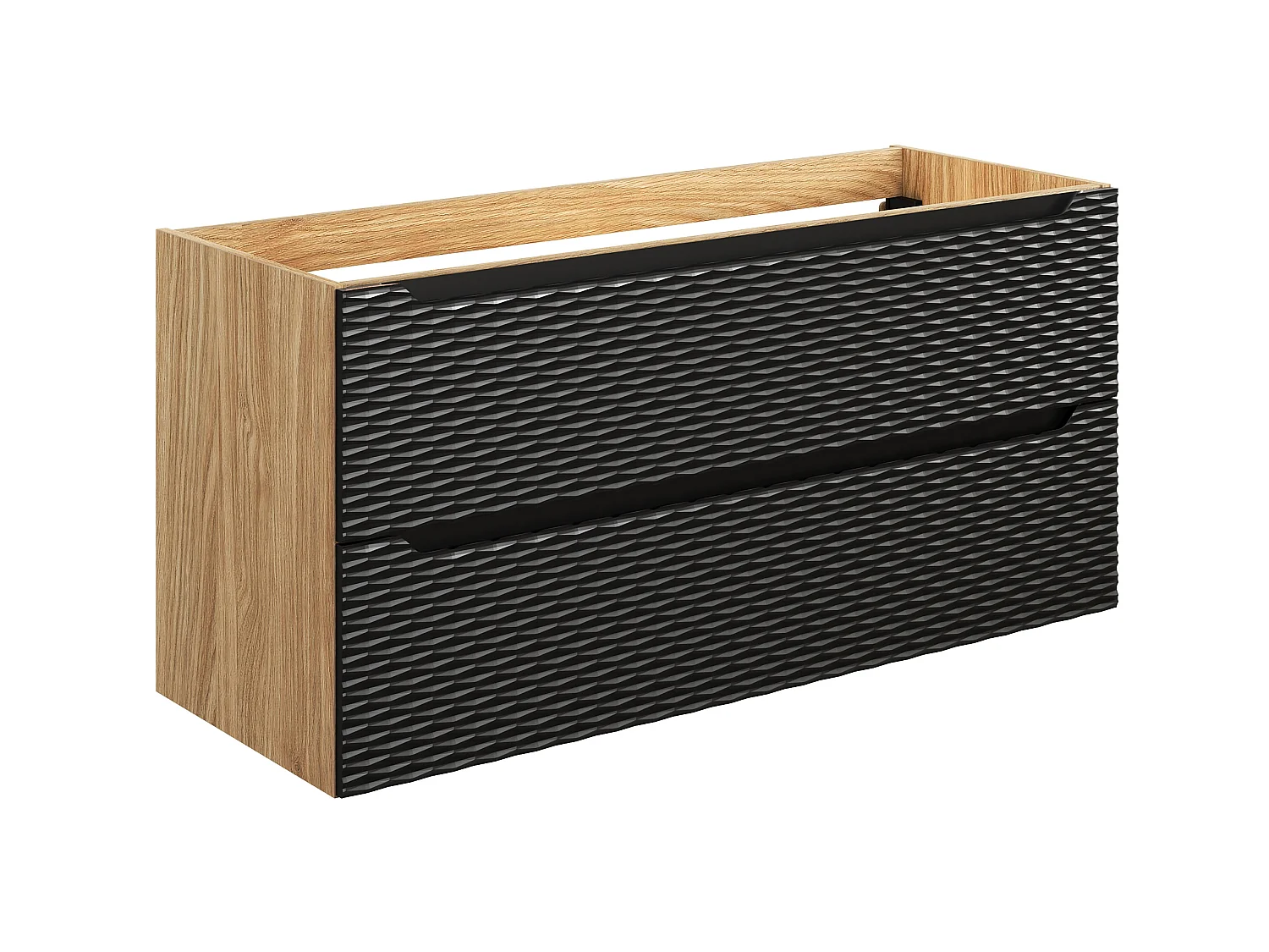 Conjunto de muebles Ocean Black 120 cm con encimera de baño y lavabo sobre encimera Slim