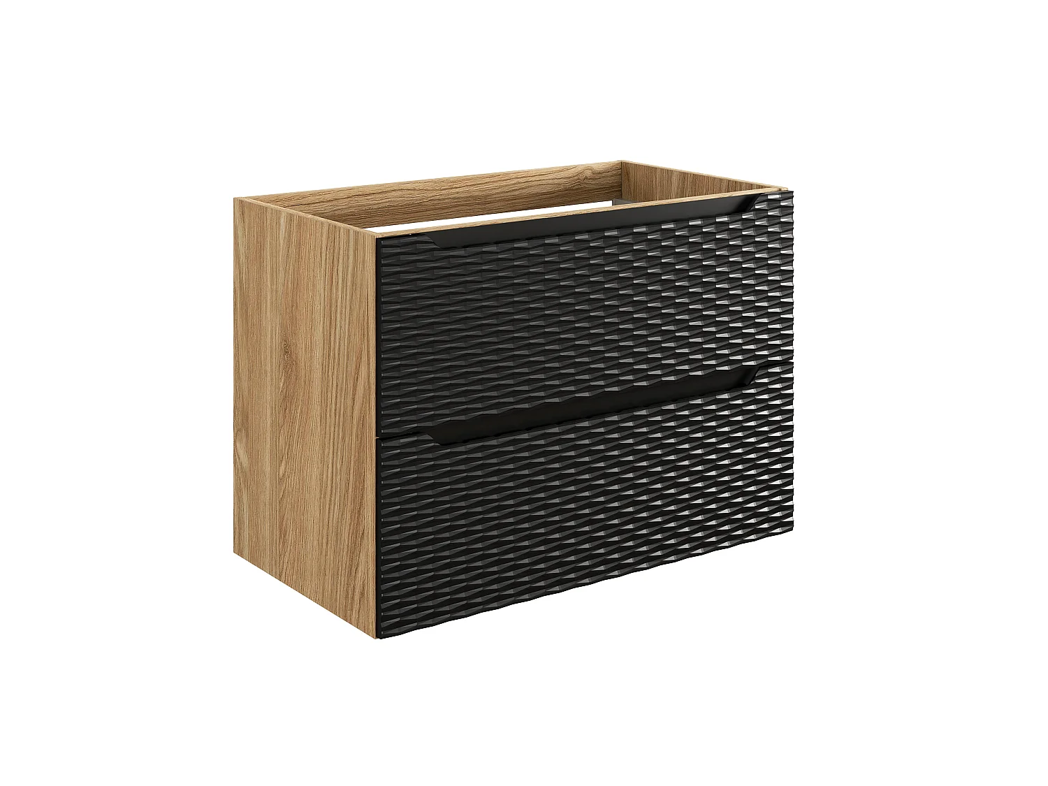 Conjunto de muebles Ocean Black 80 cm con lavabo sobre encimera negro mate