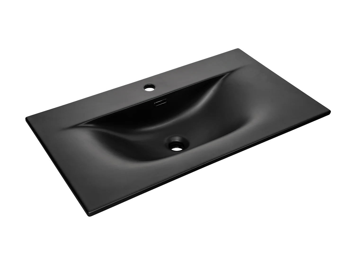 Conjunto de muebles Ocean Black 80 cm con lavabo sobre encimera negro mate