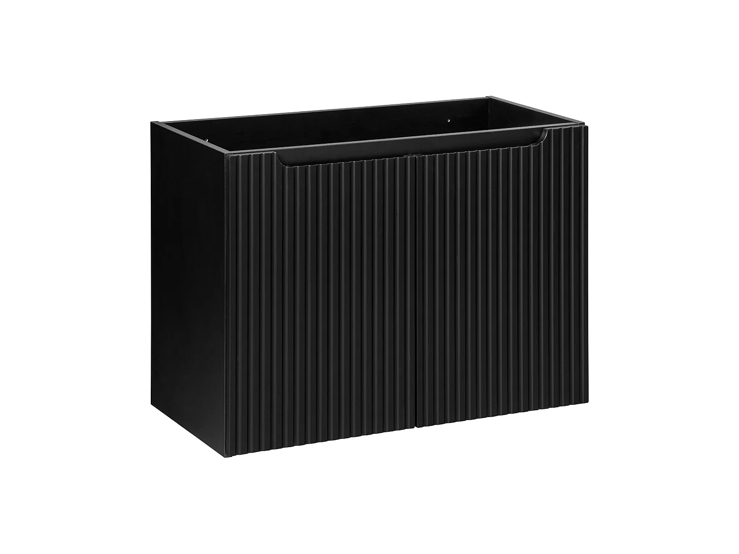 Conjunto de muebles Nova Black 80 cm con lavabo sobre encimera y tiradores negro mate