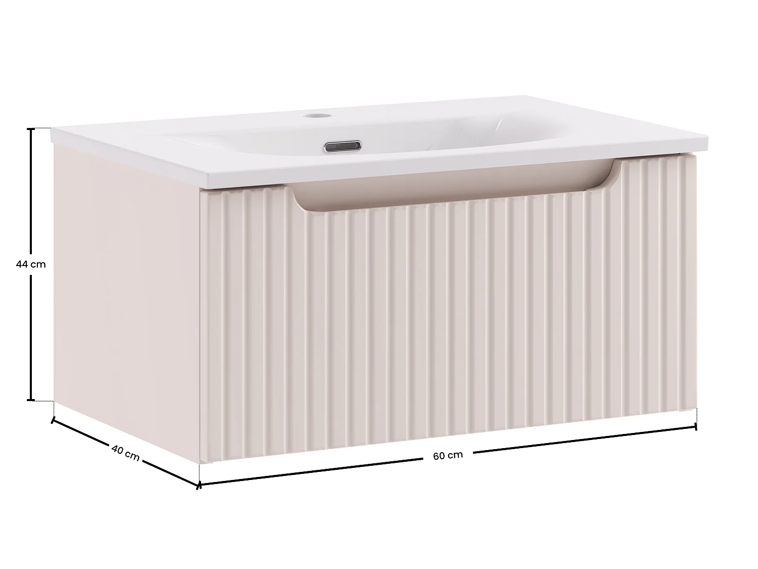 Conjunto de muebles Nova Cashmere 60 cm con mueble bajo lavabo y lavabo sobre encimera