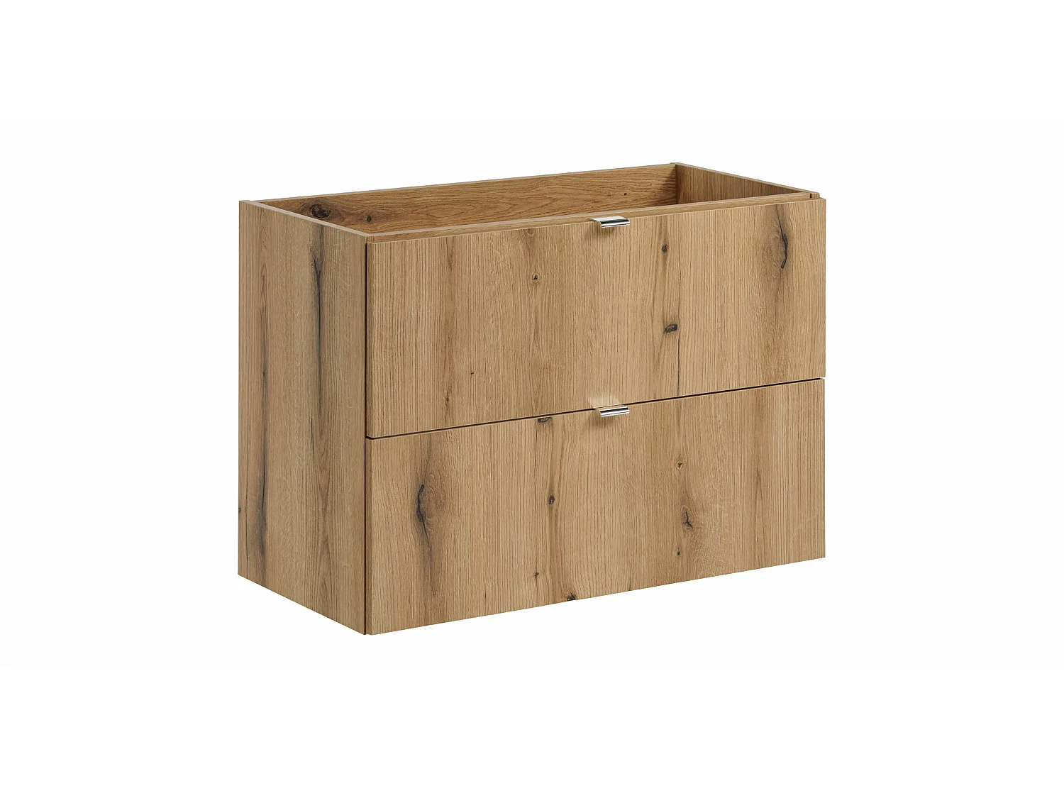 Conjunto de muebles Nova Oak 80 cm con encimera de baño y lavabo sobre encimera Beyond 5 White