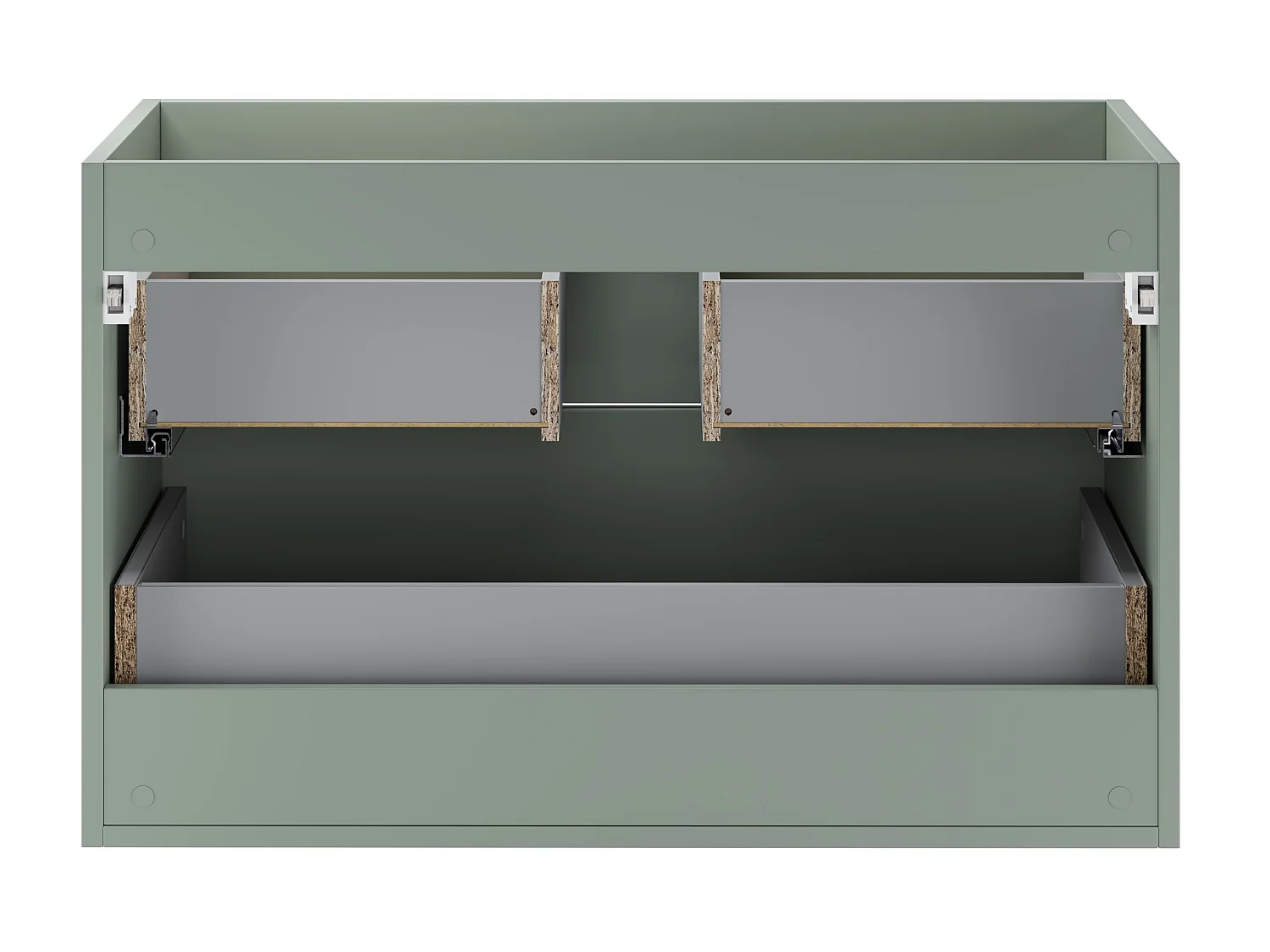 Meuble sous vasque Aster Green 80 cm 2 tiroirs