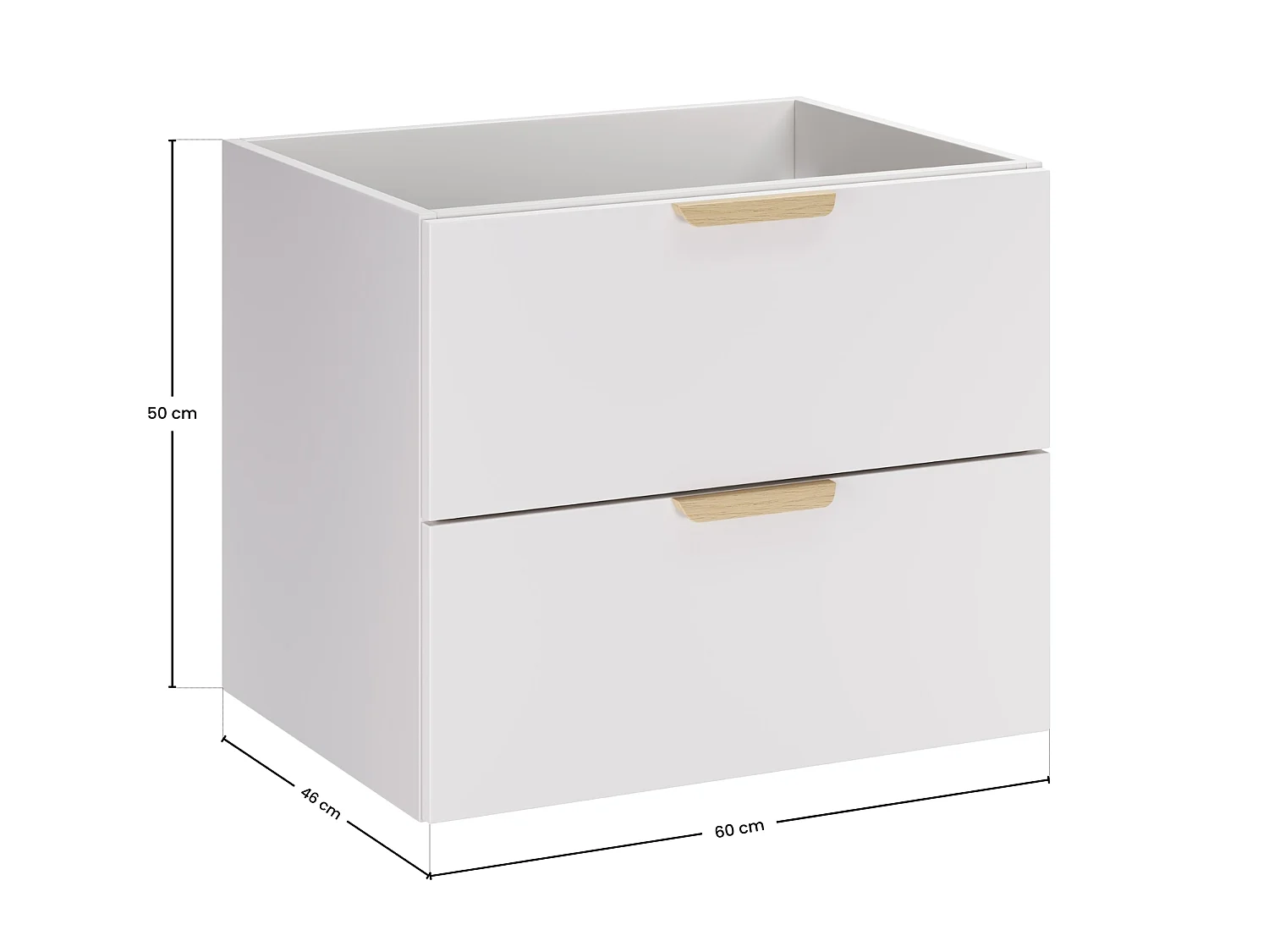 Meuble sous vasque Aster White 60 cm 2 tiroirs