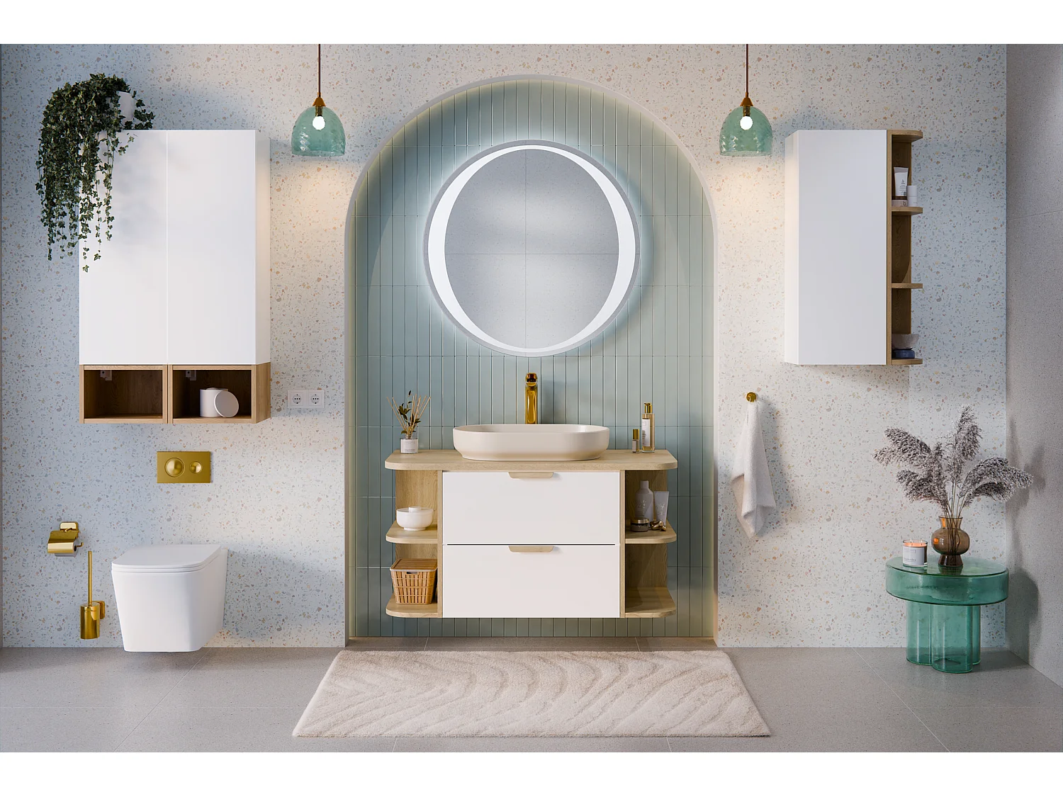 Meuble sous vasque Aster White 60 cm 2 tiroirs