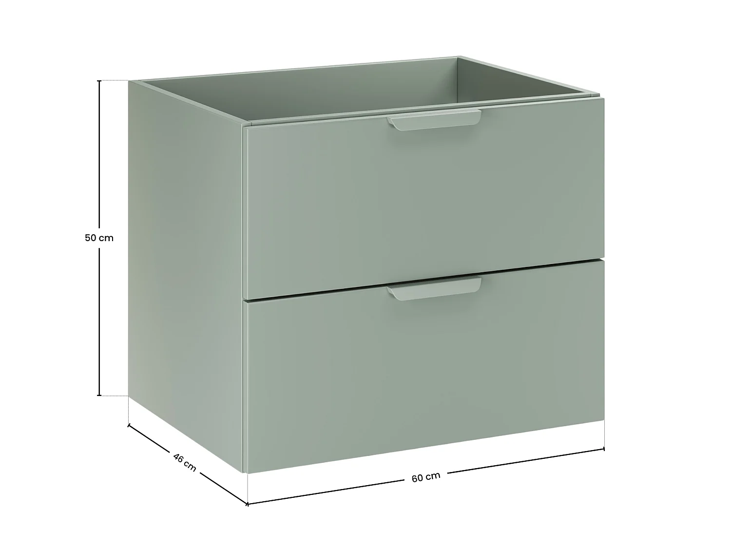 Meuble sous vasque Aster Green 60 cm 2 tiroirs