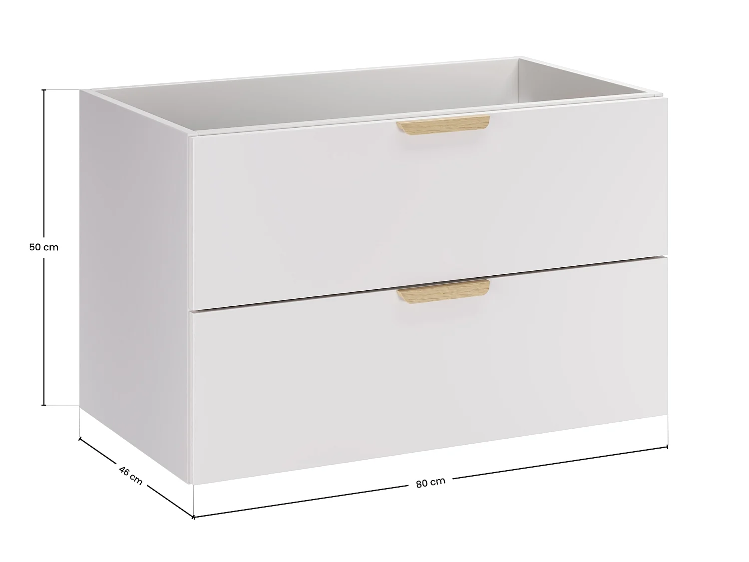 Meuble sous vasque Aster White 80 cm 2 tiroirs