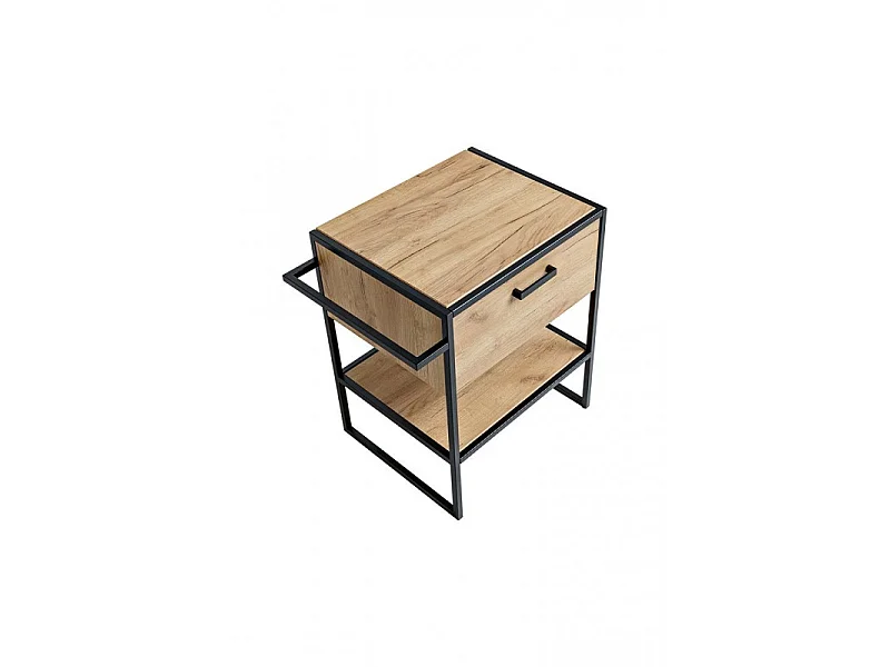 Meuble sous vasque Brooklin 70 cm 1 Tiroir Chêne Craft Doré