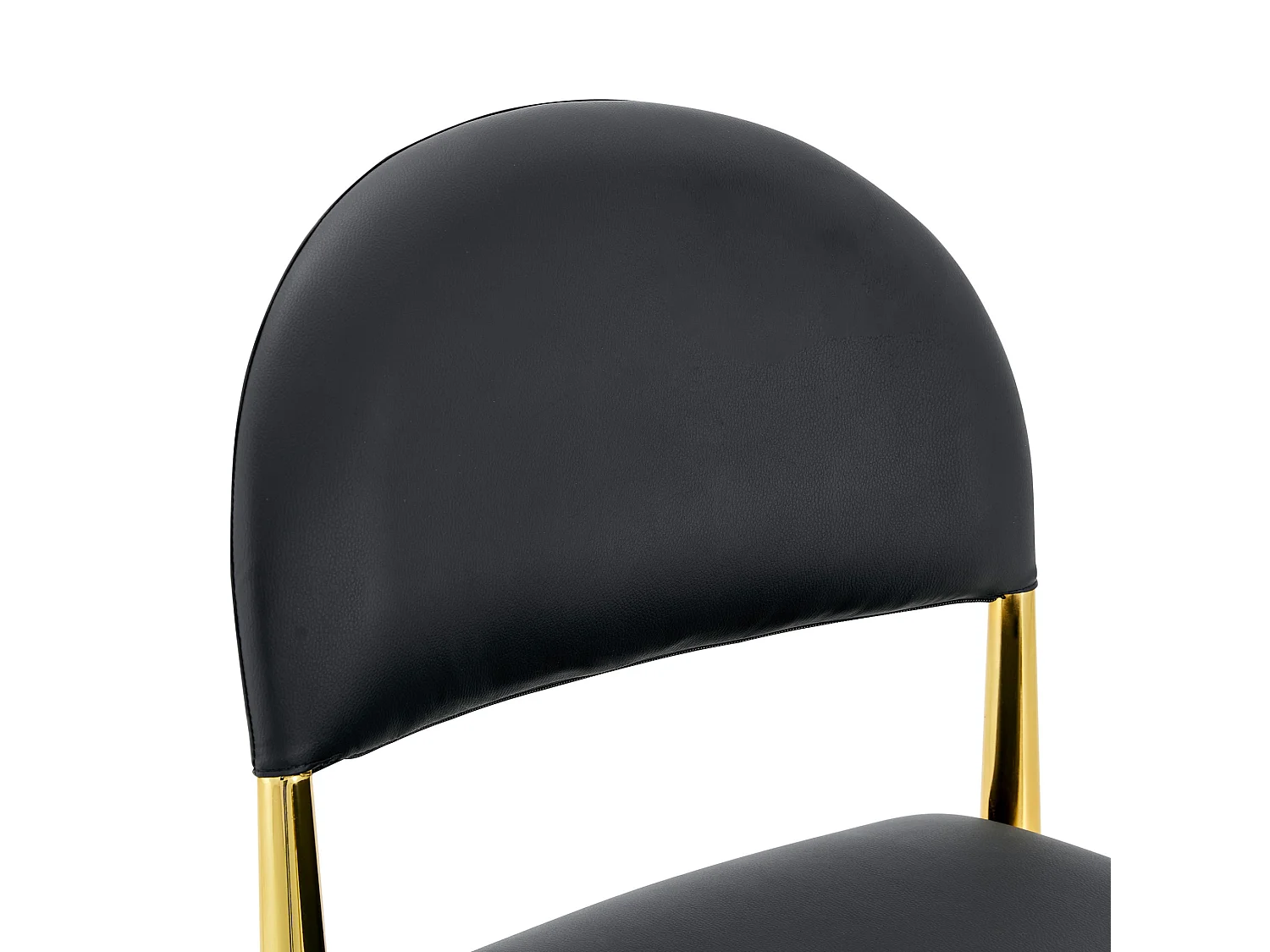 Set van 2 eetkamerstoelen met halfronde gestoffeerde rug en metalen poten