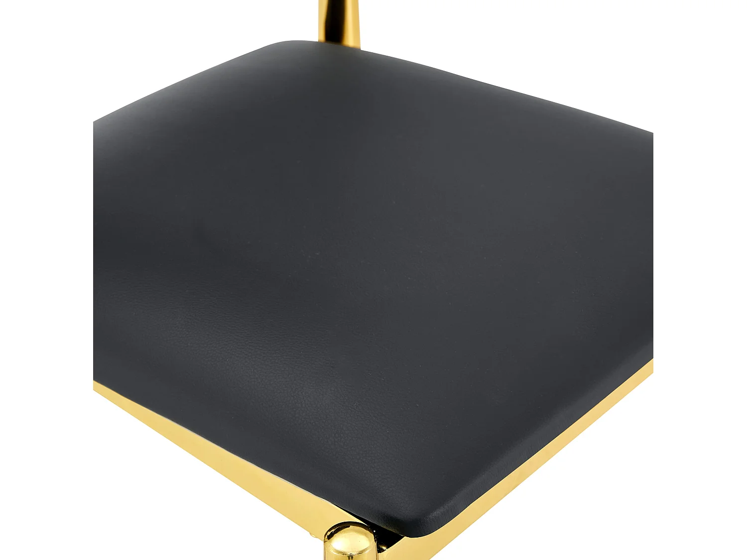 Set van 2 eetkamerstoelen met halfronde gestoffeerde rug en metalen poten