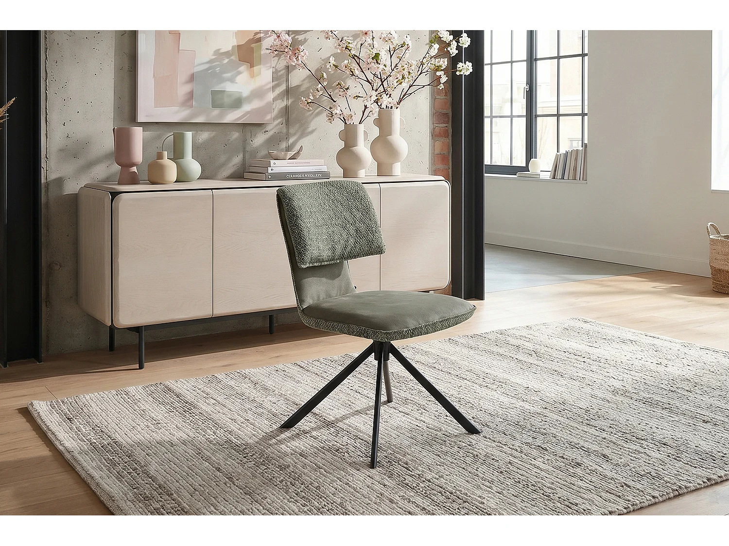 Silla de comedor - Verde Tejido - LYSSIA