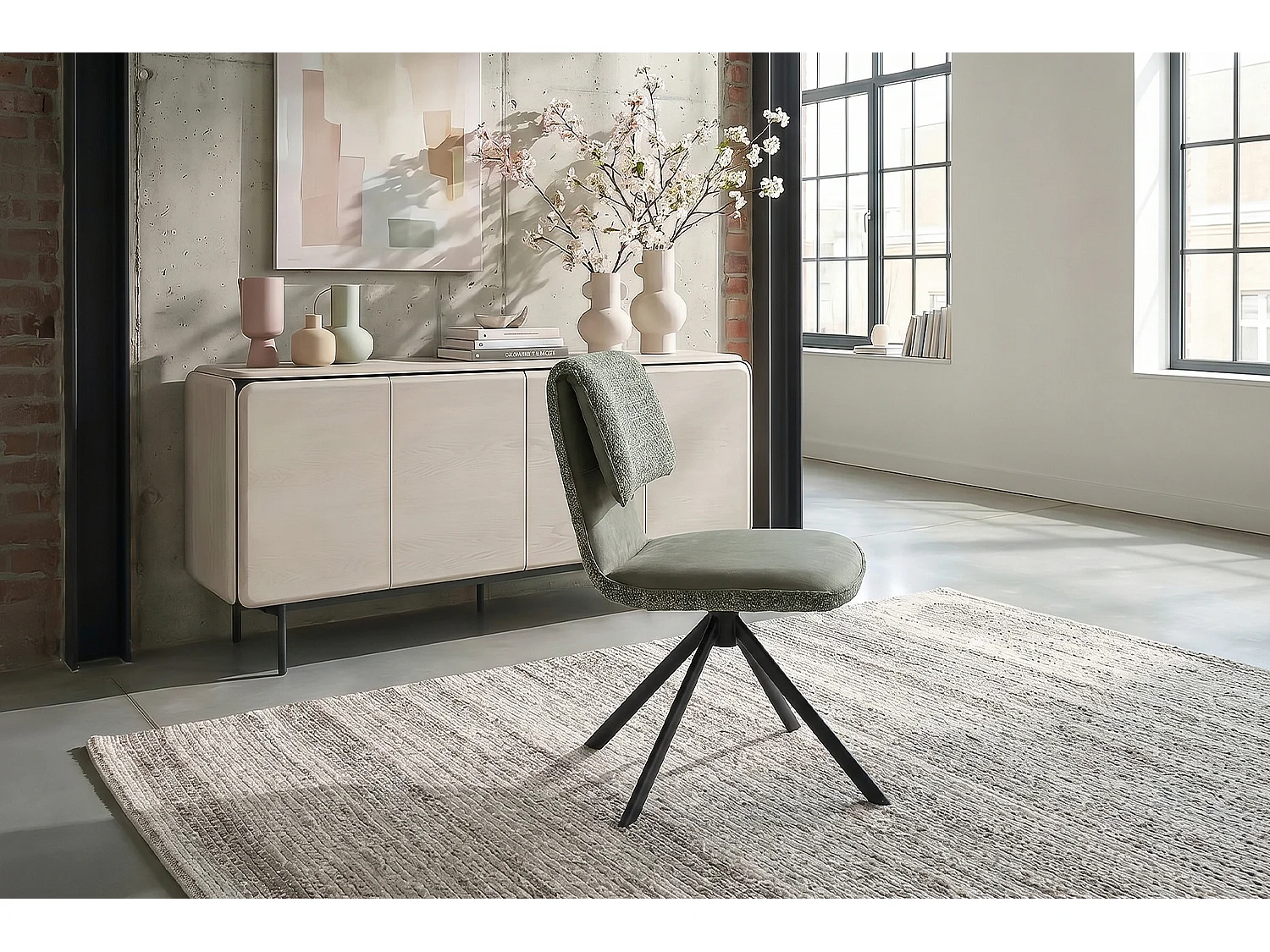 Silla de comedor - Verde Tejido - LYSSIA