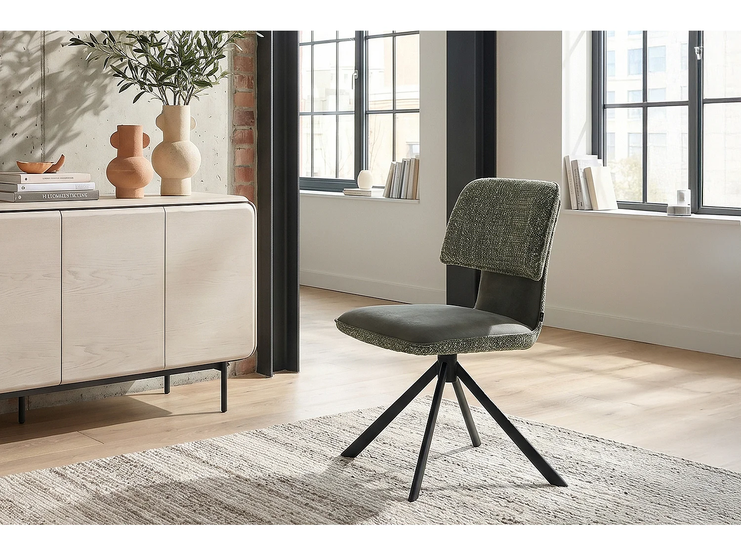 Silla de comedor - Verde Tejido - LYSSIA