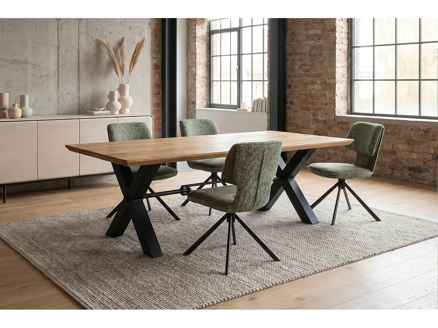 Silla de comedor - Verde Tejido - LYSSIA