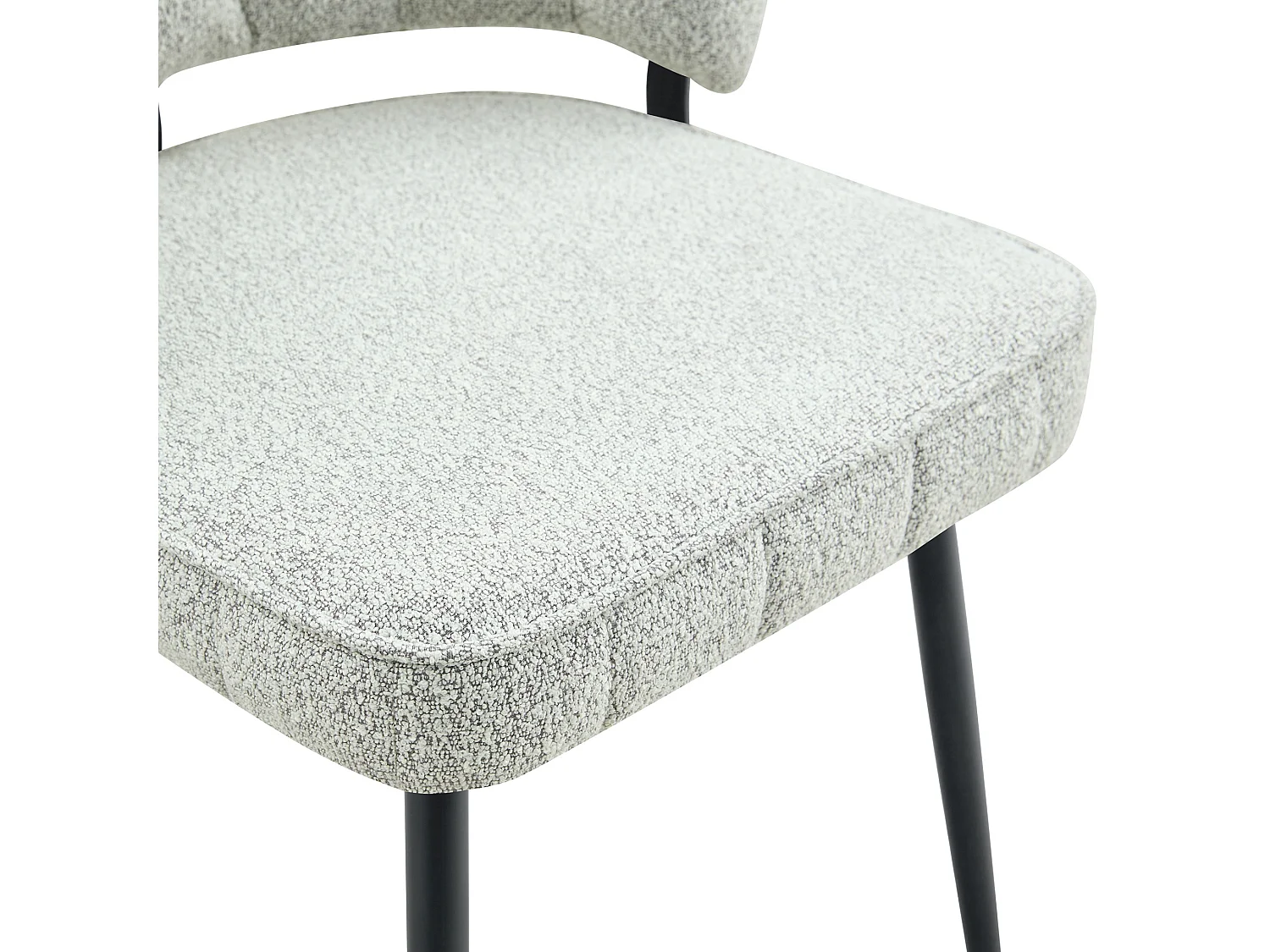 Set van 2 gestoffeerde eetkamerstoelen met bloemblad rugleuning en metalen poten