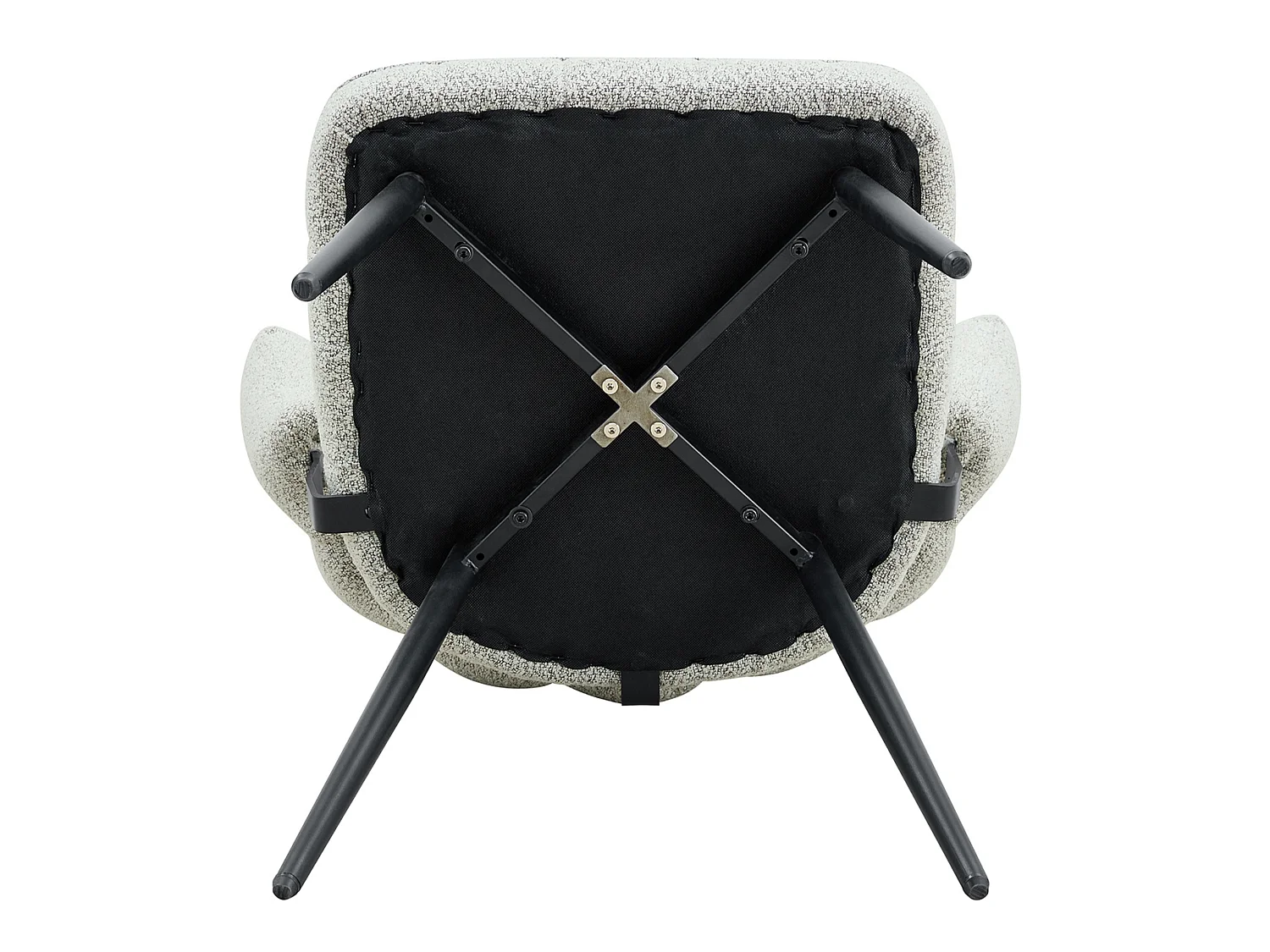 Set van 2 gestoffeerde eetkamerstoelen met bloemblad rugleuning en metalen poten