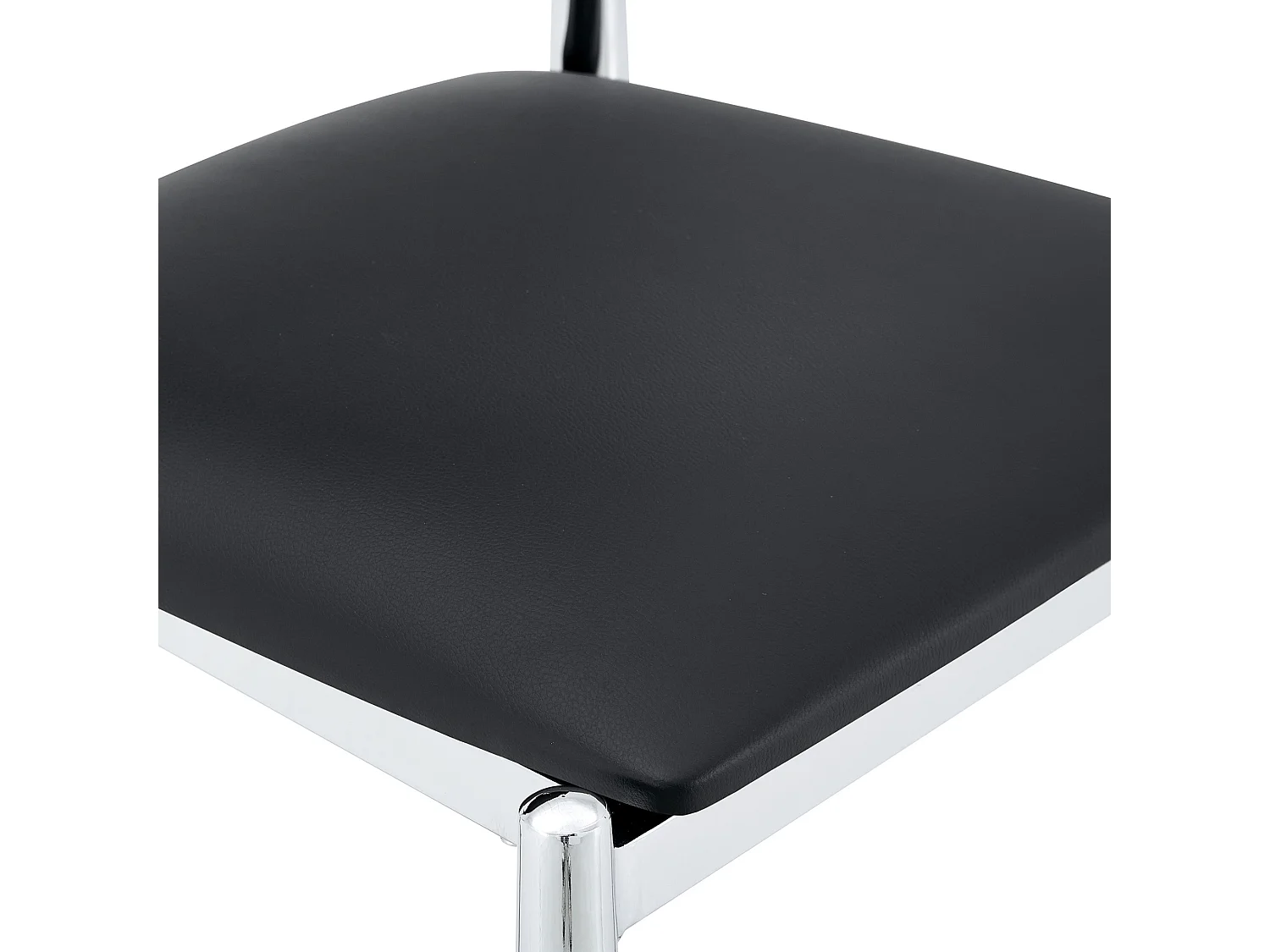Set van 2 eetkamerstoelen met halfronde gestoffeerde rug en metalen poten